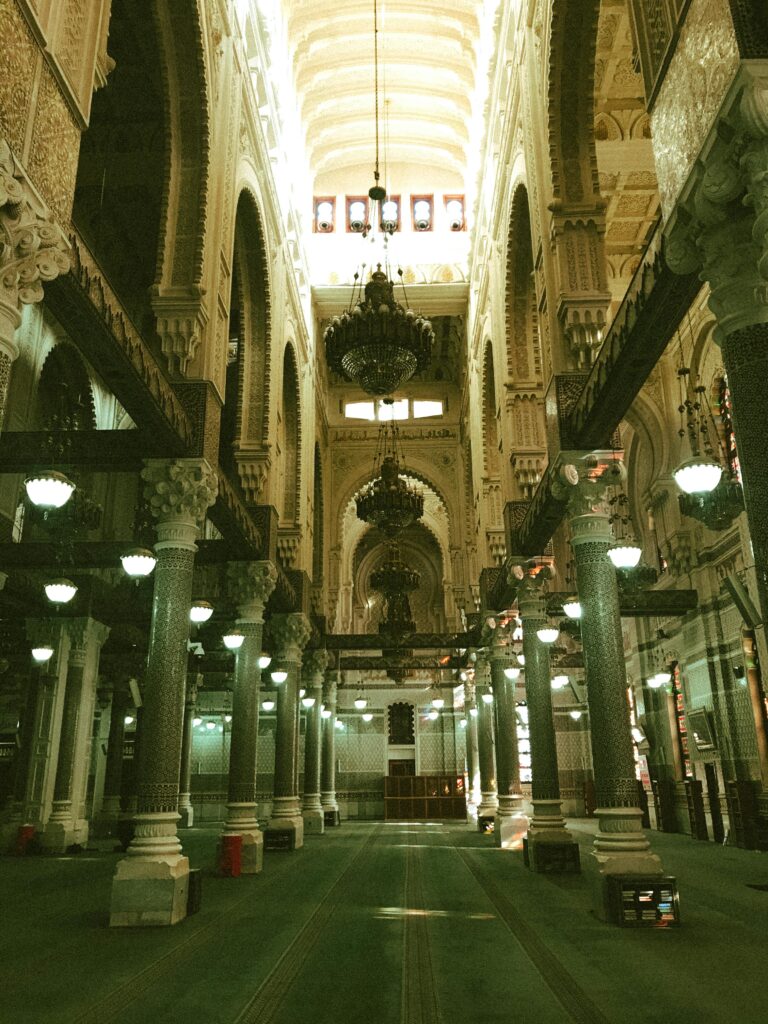 Photo by asap jpeg: https://www.pexels.com/photo/interior-of-emir-abdelkader-mosque-in-constantine-algeria-4511208/